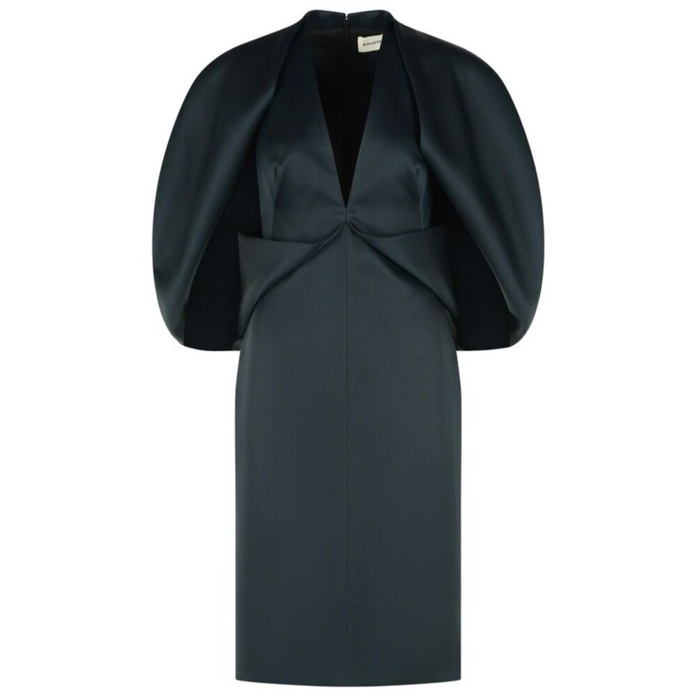 Khaite Black Satin Crêpe Dress Women